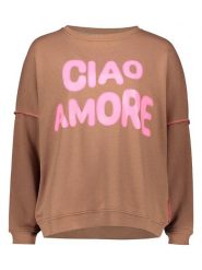 Miss goodlife Bluza "Ciao Amore" w kolorze jasnobrązowym rozmiar: XS. Brązowe bluzy miss goodlife, xs, bez wzorów, z bawełny, bez kaptura. Za 162.87 zł.