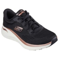 Buty sportowe damskie, Arch Fit 2.0 - Glow The Distance. Czarne obuwie sportowe Skechers, bez zapięcia. Za 424.00 zł.