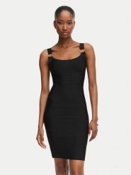 Marciano Guess Sukienka koktajlowa G6YK40 Z1082 Czarny Slim Fit. Czarne sukienki Marciano Guess, z aplikacjami, z wiskozy, wizytowe, bez kołnierzyka, bez ramiączek. Za 989.99 zł.