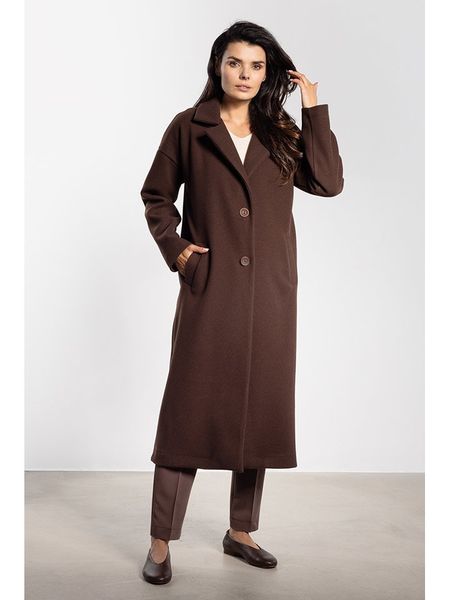 Awama Płaszcz w kolorze brązowym rozmiar: L. Brązowe płaszcze Awama, l, bez wzorów, z tkaniny, bez kaptura. Za 290.82 zł.