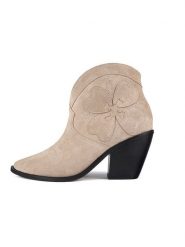 Loft37 Skórzane kowbojki "Swinging On A Star" w kolorze beżowym rozmiar: 39. Brązowe botki loft37, bez wzorów, bez obcasa, bez zapięcia. Za 382.99 zł.