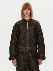 Gestuz Kurtka skórzana Linera 10909473 Brązowy Loose Fit. Brązowe kurtki Gestuz, bez wzorów, ze skóry, bez kaptura. Za 2,029.00 zł.