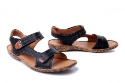 JOSEF SEIBEL 79556 932 101 Rosalie 56 schwarz kombi, sandały damskie. Czarne sandały Josef Seibel, bez wzorów, ze skóry, bez obcasa, bez zapięcia. Za 262.43 zł.