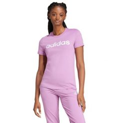 Koszulka damska adidas Loungewear Essentials Slim Logo Tee. Białe bluzki Adidas, xs, bez wzorów, sportowe, bez kołnierzyka, bez ramiączek. Za 88.00 zł.