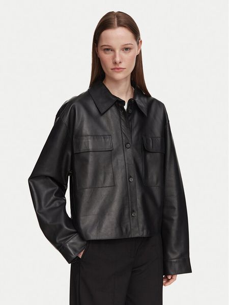 Weekend Max Mara Kurtka skórzana Piovra 2625446021 Czarny Regular Fit. Czarne kurtki Weekend Max Mara, bez wzorów, ze skóry, bez kaptura. Za 2,529.00 zł.