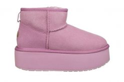 Śniegowce Emu Stinger Micro Flatform Mauve Mist 119198, Fioletowy, Skóra naturalna - 38. Fioletowe trapery i śniegowce EMU, ze skóry. W wyprzedaży za 509.25 zł.