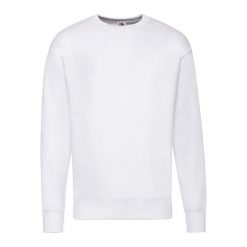 Lekka Bluza Rozpinana Unisex Dla Dorosłych. Białe bluzy FRUIT OF THE LOOM, m, bez wzorów, z bawełny, bez kaptura. Za 74.99 zł.