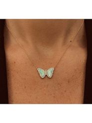 Les Petites Précieuses Pozłacany naszyjnik z elementem ozdobnym - dł. 40 cm rozmiar: onesize. Niebieskie naszyjniki Les Petites Précieuses, z opalem, pozłacane. Za 217.99 zł.