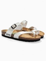 BACKSUN Japonki "Barcelone" w kolorze białym rozmiar: 42. Białe klapki Backsun, bez wzorów, z otwartym noskiem, bez obcasa. Za 117.99 zł.