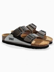 Sunbay Klapki "Trefle" w kolorze srebrnym rozmiar: 38. Szare klapki Sunbay, bez wzorów, z otwartym noskiem, bez obcasa. Za 158.95 zł.