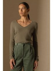 Perfect Cashmere Kaszmirowy sweter "Shannon" w kolorze oliwkowym rozmiar: L. Zielone swetry Perfect Cashmere, l, bez wzorów, z kaszmiru, bez ramiączek. Za 363.95 zł.