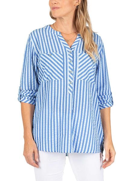 Timezone Bluzka w kolorze niebieskim rozmiar: XXL. Niebieskie bluzki Timezone, xxl, bez wzorów, bez kołnierzyka, bez ramiączek. Za 86.99 zł.