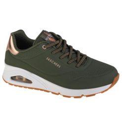 Buty sportowe Sneakersy damskie, Uno-Shimmer Away. Zielone obuwie sportowe Skechers, bez zapięcia, trekkingowe, Skechers Sport. Za 359.99 zł.