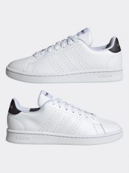 Adidas Sneakersy w kolorze biało-czarnym rozmiar: 40,5. Białe trampki Adidas, bez wzorów, z materiału, bez zapięcia. Za 247.69 zł.