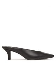 Calvin Klein Klapki Heel Mule Pump 50 - Lth HW0HW02332 Czarny. Czarne klapki Calvin Klein, bez wzorów, ze skóry, bez obcasa. Za 349.99 zł.