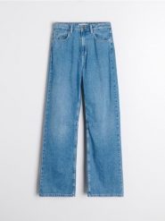Jeansy wide leg high waist - niebieski. Niebieskie jeansy Sinsay, l, bez wzorów, z podwyższonym stanem. Za 69.99 zł.