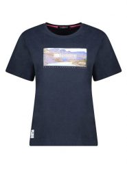 Geographical Norway Koszulka w kolorze granatowym rozmiar: S. Niebieskie bluzki Geographical Norway, s, bez wzorów, z bawełny, bez kołnierzyka, bez ramiączek. Za 66.31 zł.