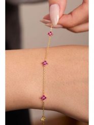 Lodie Silver Srebrna bransoletka z elementem ozdobnym rozmiar: onesize. Czerwone bransoletki Lodie Silver, z cyrkonią, srebrne. Za 65.99 zł.