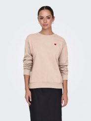 JDY Bluza w kolorze beżowym rozmiar: XL. Brązowe bluzy JDY, xl, bez wzorów, z bawełny, bez kaptura. Za 87.45 zł.