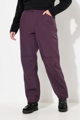 Damskie Spodnie softshell wodoodporne profilowane kolana polarowa podszewka. Niebieskie spodnie narciarskie Ulla Popken, plus size, bez wzorów, z materiału, trekkingowe. Za 429.99 zł.