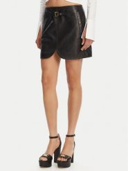 Versace Jeans Couture Spódnica skórzana 78HAEP02 Czarny Regular Fit. Czarne spódnice Versace Jeans Couture, bez wzorów, z jeansu. Za 1,119.00 zł.