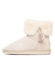 ISLAND BOOT Botki zimowe "Cinnamon" w kolorze kremowym rozmiar: 41. Brązowe botki Island Boot, na zimę, bez wzorów, z materiału, bez obcasa, bez zapięcia. Za 130.99 zł.