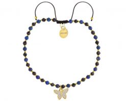 Bransoletka z mosiądzu pozłacana z cyrkoniami, lapisami i spinelami - motyl. Bransoletki Artelioni, z cyrkonią, pozłacane. Za 129.00 zł.