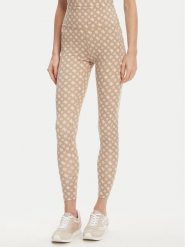 Guess Legginsy V5YB18 MC03W Beżowy Slim Fit. Brązowe legginsy Guess, m, z aplikacjami, z syntetyku. Za 329.99 zł.