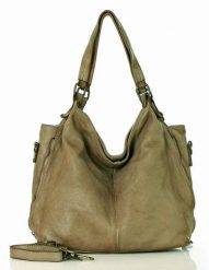 Torebka damska beżowa MARCO MAZZINI v47e. Brązowe shopper bez wzorów, z bawełny, biznesowe, na ramię, bez dodatków. Za 489.25 zł.