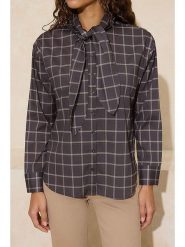 Trendyol Bluzka w kolorze szarym rozmiar: 38. Szare bluzki Trendyol, bez wzorów, bez kołnierzyka, bez ramiączek. Za 95.99 zł.