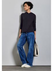 Street One Bluza w kolorze granatowym rozmiar: 36. Niebieskie bluzy Street One, bez wzorów, z kapturem. Za 105.63 zł.