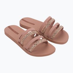 Klapki damskie Ipanema Chic Slide. Brązowe klapki Ipanema, bez wzorów, bez obcasa. Za 88.94 zł.