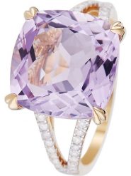 DIAMOND & CO Złoty pierścionek "Pink Fiction" z diamentami rozmiar: 54. Różowe pierścionki Diamond & Co, z ametystem, złote. Za 1,921.95 zł.