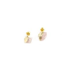 Earrings Kwarc Różowy złoto. Czerwone kolczyki Brazi druse jewelry, z kwarcem, z mosiądzu, na sztyftcie. Za 136.00 zł.