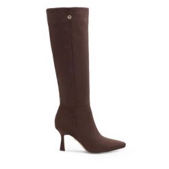 Kozaki Nine West. Brązowe kozaki Nine West, bez obcasa, na szpilce, bez zapięcia. Za 329.99 zł.