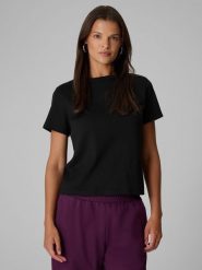4F T-shirt regular gładki damski - czarny XL. Czarne t-shirty 4f, m, bez wzorów, z bawełny, bez kołnierzyka, bez ramiączek. Za 79.99 zł.