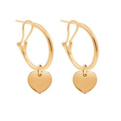 Kolczyki koła 2 cm z pozłacanymi sercami. Żółte kolczyki Lilou, pozłacane. Za 317.00 zł.