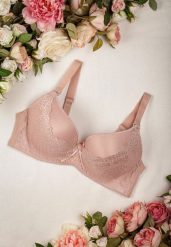 Różowy Biustonosz Full Cap Ozdobiony Koronką z Odpinanymi Ramiączkami Rillana. Czerwone biustonosze Renee, bez wzorów, z koronki. Za 14.99 zł.