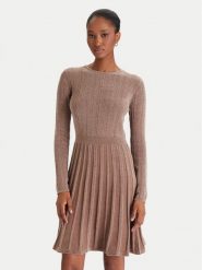 Guess Sukienka dzianinowa W5BK79 Z3902 Beżowy Regular Fit. Brązowe sukienki Guess, l, z aplikacjami, z dzianiny, bez kołnierzyka, bez ramiączek. Za 279.99 zł.