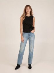 Jeansy straight comfort ze średnim stanem - niebieski. Niebieskie jeansy Sinsay, l, bez wzorów. Za 69.99 zł.
