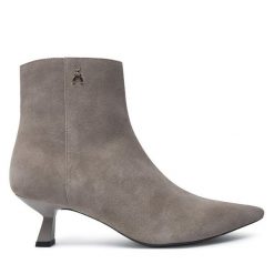 Botki Patrizia Pepe. Szare botki Patrizia Pepe, bez wzorów, bez obcasa, na szpilce, bez zapięcia. Za 1,649.00 zł.