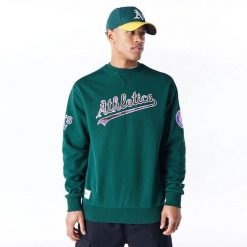Bluza Oakland Athletics MLB Tartan Infill. Białe bluzy New Era, m, z aplikacjami, z bawełny, bez kaptura. Za 313.50 zł.