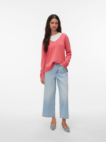 Vero Moda Sweter w kolorze koralowym rozmiar: L. Czerwone swetry Vero Moda, l, bez wzorów, z wiskozy, bez ramiączek. Za 66.47 zł.