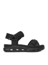 Rieker Sandały CEO-64052-00 Czarny. Czarne sandały Rieker, bez wzorów, z materiału, bez obcasa, na płaskiej podeszwie, bez zapięcia. Za 349.99 zł.