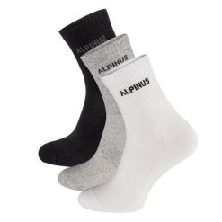 Skarpety Unisex Dla Dorosłych Alpamayo (zestaw 3 Sztuk). Białe skarpety Alpinus, bez wzorów. Za 83.99 zł.