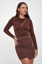 Bluzka damska w prążki ELISABETTA FRANCHI. Bluzki Elisabetta Franchi, bez wzorów, bez kołnierzyka, bez ramiączek. Za 1,779.00 zł.