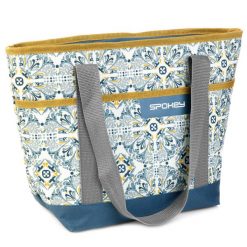 Torba turystyczna termiczna Spokey Acapulco. Niebieskie torby na ramię Spokey, bez wzorów, z materiału, biznesowe, na ramię, bez dodatków. Za 37.99 zł.