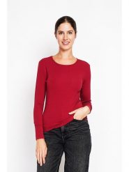 ASSUILI Koszulka w kolorze czerwonym rozmiar: 42. Czerwone bluzki Assuili, bez wzorów, z bawełny, klasyczne, bez kołnierzyka, bez ramiączek. Za 78.99 zł.