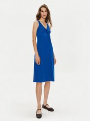 United Colors Of Benetton Sukienka letnia 3T7RDV01P Niebieski Regular Fit. Niebieskie sukienki United Colors of Benetton, na lato, m, bez wzorów, z wiskozy, bez kołnierzyka, bez ramiączek. Za 129.99 zł.
