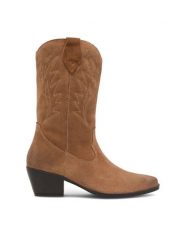 Lasocki Kozaki WI16-RIVER-03 Brązowy. Brązowe kozaki Lasocki, ze skóry, bez obcasa, na słupku, bez zapięcia. Za 299.99 zł.